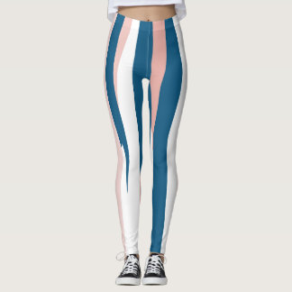 Roze blauw en wit Abstract Leggings