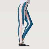 Roze blauw en wit Abstract Leggings (Rechts)