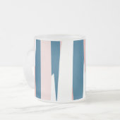 Roze blauw en wit Abstract Matglas Koffiemok (Voorkant links)