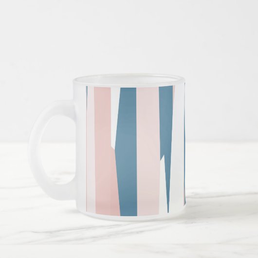 Roze blauw en wit Abstract Matglas Koffiemok (Links)