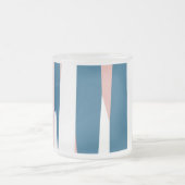 Roze blauw en wit Abstract Matglas Koffiemok (Center)