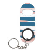 Roze blauw en wit Abstract Mini Flessenopener (Voorkant)