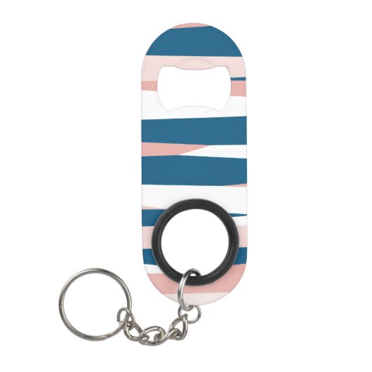 Roze blauw en wit Abstract Mini Flessenopener (Voorkant)