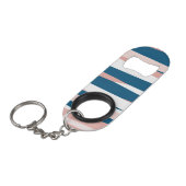 Roze blauw en wit Abstract Mini Flessenopener (Voorkant Gekanteld)