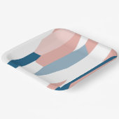 Roze blauw en wit Abstract Papieren Bordje (Gebogen)