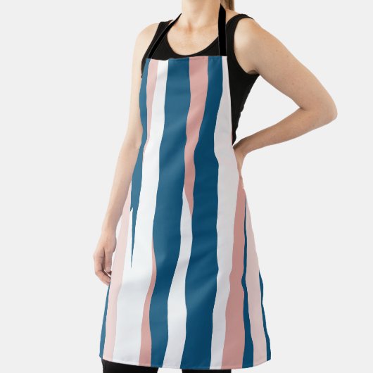 Roze blauw en wit Abstract Schort (Insitu)