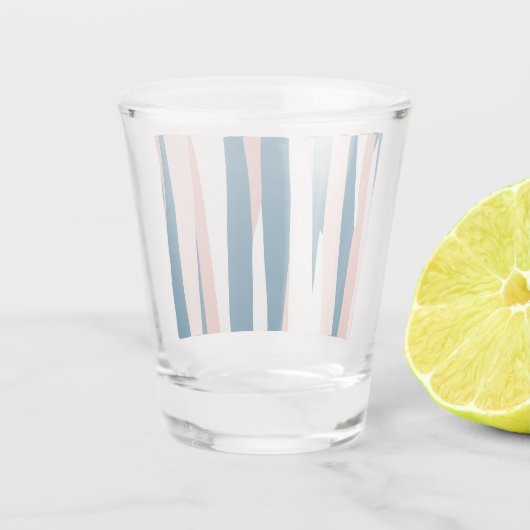 Roze blauw en wit Abstract Shot Glas (Achterkant)