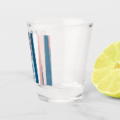 Roze blauw en wit Abstract Shot Glas (Rechts)