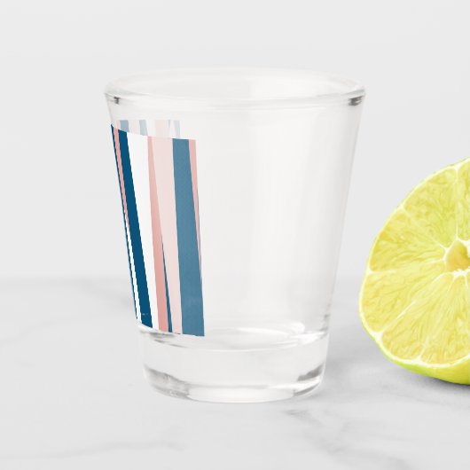Roze blauw en wit Abstract Shot Glas (Rechts)