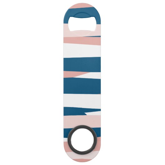 Roze blauw en wit Abstract Speed Flessenopener (Voorkant)