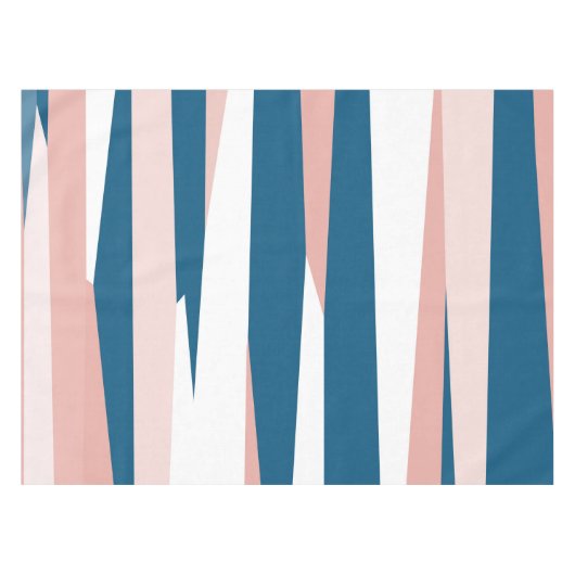 Roze blauw en wit Abstract Tafelkleed (Voorkant (Horizontaal))
