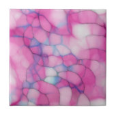 Roze blauw en wit Abstract Tegeltje (Voorkant)