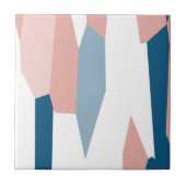 Roze blauw en wit Abstract Tegeltje (Voorkant)