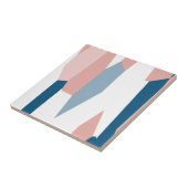 Roze blauw en wit Abstract Tegeltje (Zijkant)