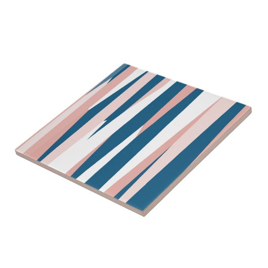 Roze blauw en wit Abstract Tegeltje (Zijkant)