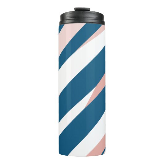 Roze blauw en wit Abstract Thermosbeker (Voorkant)