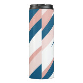 Roze blauw en wit Abstract Thermosbeker (Achterkant)