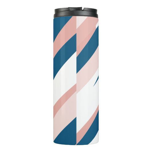 Roze blauw en wit Abstract Thermosbeker (Achterkant)