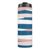 Roze blauw en wit Abstract Thermosbeker (Voorkant)