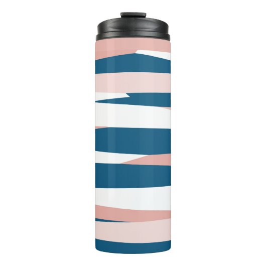 Roze blauw en wit Abstract Thermosbeker (Voorkant)
