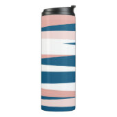 Roze blauw en wit Abstract Thermosbeker (Gedraaid links)