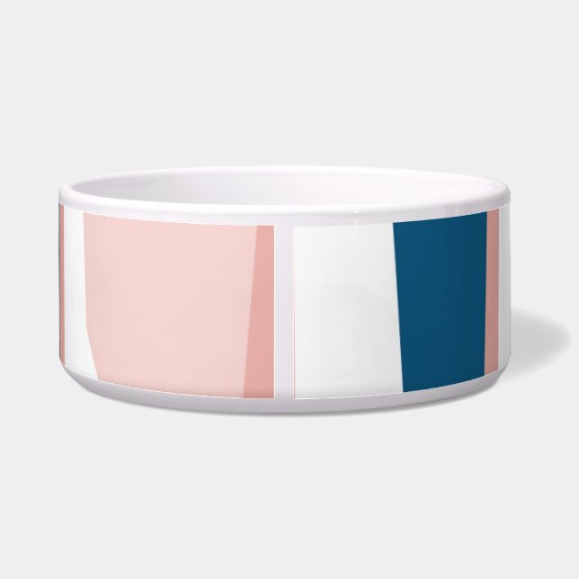 Roze blauw en wit Abstract Voerbakje (Achterkant)