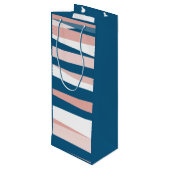 Roze blauw en wit Abstract Wijn Cadeautas (Achterkant Gekanteld)
