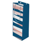 Roze blauw en wit Abstract Wijn Cadeautas (Voorkant Gekanteld)