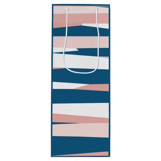 Roze blauw en wit Abstract Wijn Cadeautas (Voorkant)