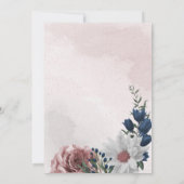 roze blauw en wit bloemgeometrisch save the date (Achterkant)