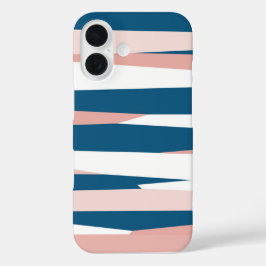 Roze blauw en wit iPhone 16 hoesje