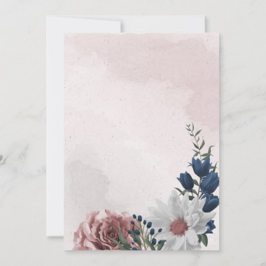 roze blauw en wit griesachtig vrijgezellenfeest kaart (Achterkant)