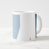 Roze blauw en wit grote koffiekop (Voorkant rechts)