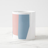 Roze blauw en wit grote koffiekop (Voorkant)