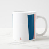 Roze blauw en wit grote koffiekop (Rechts)