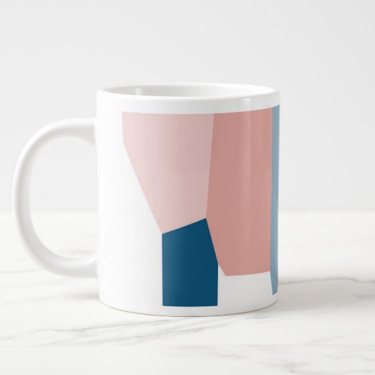 Roze blauw en wit grote koffiekop (Links)