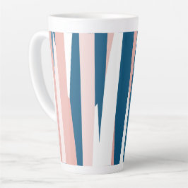 Roze blauw en wit latte mok