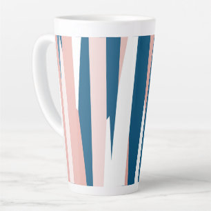 Roze blauw en wit latte mok