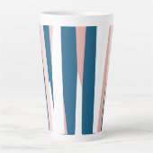 Roze blauw en wit latte mok (Voorkant)