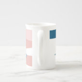 Roze blauw en wit porselein kop (Achterkant)