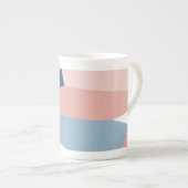 Roze blauw en wit porselein kop (Voorkant rechts)