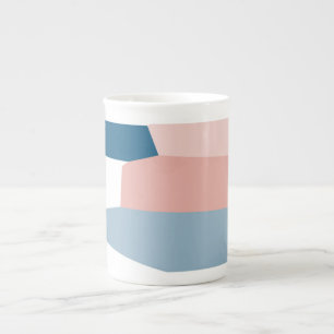 Roze blauw en wit porselein kop