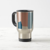 Roze blauw en wit reisbeker (Voorkant links)