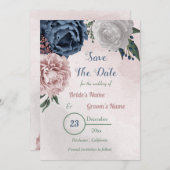 roze blauw en witte griesgriep save the date (Voorkant / Achterkant)