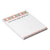 Roze Blauw en Witte Retro 70's Patroon Notitieblok (Schuin)