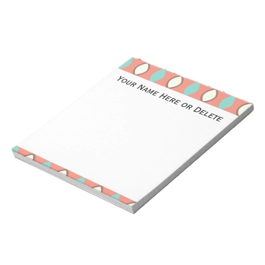 Roze Blauw en Witte Retro 70's Patroon Notitieblok (Linkerzijde)