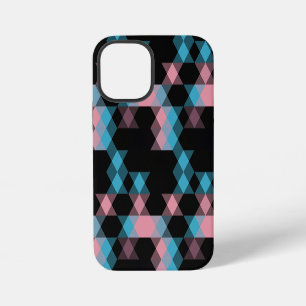 roze blauw en zwart geometrisch iPhone 12 mini hoesje