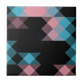 roze blauw en zwart geometrisch tegeltje (Voorkant)