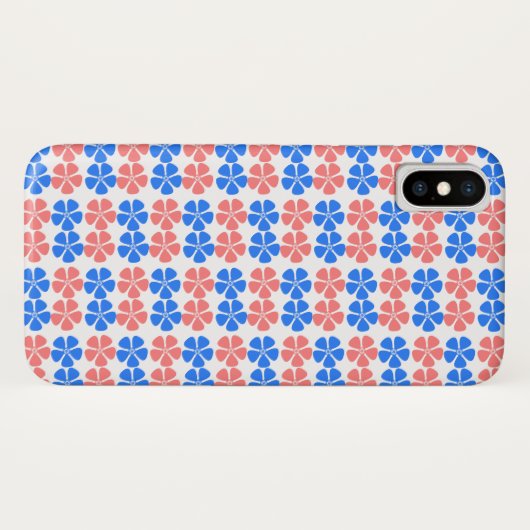  roze blauw Floral ontwerp Case-Mate iPhone Case (Achterkant (horizontaal))