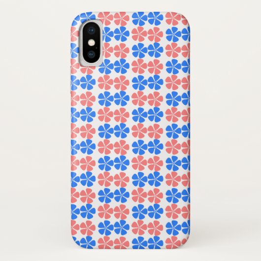  roze blauw Floral ontwerp Case-Mate iPhone Case (Achterkant)
